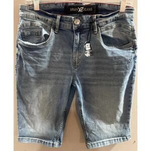 XRAY Jean Shorts Mens Size 30 Blue Dneim Faded Super Stretch 5 Pockets Preppy